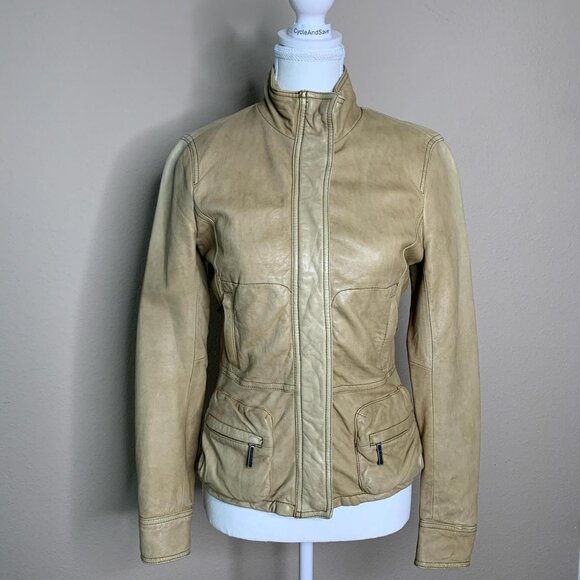 Vince Tan Faux Leather Moto Jacket – Size XS - Picture 1 of 5